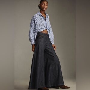 Pilcro × Anthropologie
Dramazzo mid-rise ultra wide-leg jeans
Rinse Wash SIZE 27